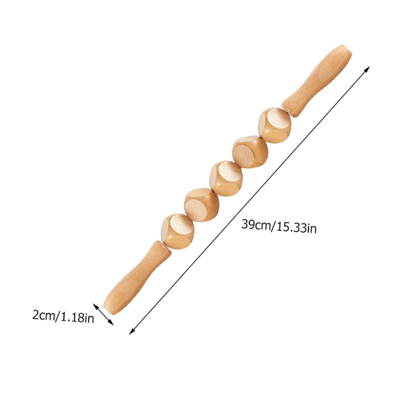 2piezas Masajeador De Madera Natural Para Cuerpo De Rodillos De Masaje Para Relajación y De Fitness Color Marrón