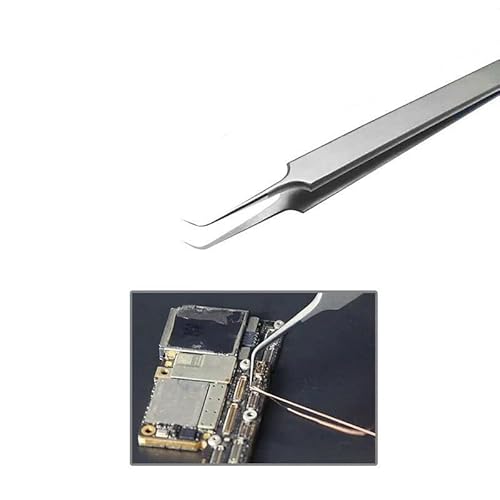 Ultra Fine Tweezers Non Magnetic Tweezers Curved Tip Tweezers Precision Stainless Steel Titanium Alloy Fine Tip Esd Safe Micro Soldering Tweezers Motherboard Work For Iphone Ipad #TOP4