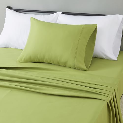 Image of Amazon Basics Lightweight Microfiber 3-Piece Bed Sheet Set, Twin XL, Oliver Light, Solid