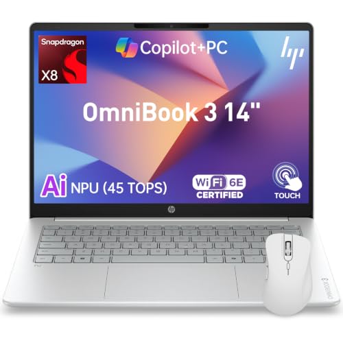 Image of HP OmniBook 14" 2K Touchscreen Next Gen AI Laptop, 16GB RAM, 512GB SSD