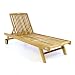 Produktbild Divero Sonnenliege Gartenliege Relaxliege Liege Holzliege Teak Holz für Garten Terrasse Balkon Sauna witterungsbeständig massiv Natur behandelt (wählbar) (Teak Natur)