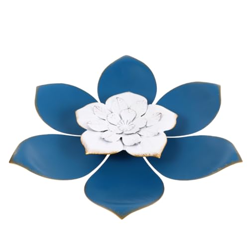 Décoration fleur murale bleu en fer pour habiller un mur vide