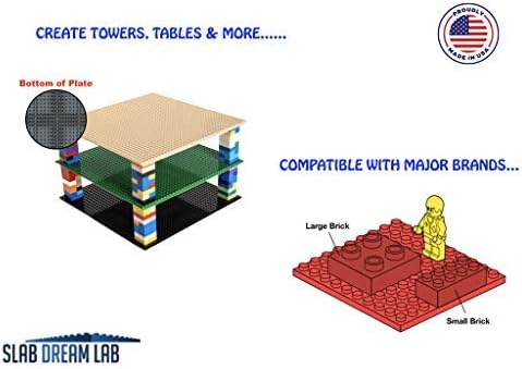 Miniatura 4 de SlabDreamLab Placa base de 12 x 12 pulgadas para todos los ladrillos y bloques de construcción principales (rosa brillante, paquete de 4)