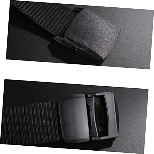 BESTYASH Men Casual Canvas Belt with Automatic Buckle Lightweight Web Belt for Everyday Use Durable Breathable Nylon Airport Friendly Design Black4