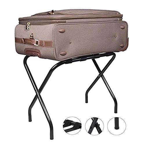 Porte-bagages XJJUN Porte-bagages, Porte-vêtements, Support De Tube D'acier En Métal De Boîte À Bagages Pliable, Plate-forme Porteuse Super Forte (Color : Black, Size : 63X40.5X54CM) Cover