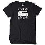 Farbe: schwarz / Druck: weiss / Nix wie weg. Happy Camper!