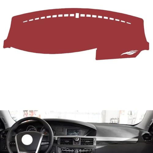 Leather Dash Board Cover mat Compatible with MG MG6 2010-2015，Anti-Slip,Sun Protection Dashboard Cover-red