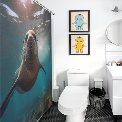 Rideau de douche phoque en tissu imperméable de qualité supérieure pour hôtel - 3