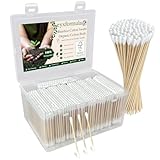 eyxformula 1000 Count Bamboo Cotton Swabs, Soft, Hypoallergenic, Sturdy, 900 Organic Cotton Ear Buds &100 6 Inch Long Swabs for Ear Cleaning, Makeup, Personal & Pet Care, Art & Crafts, Gun Cleaning