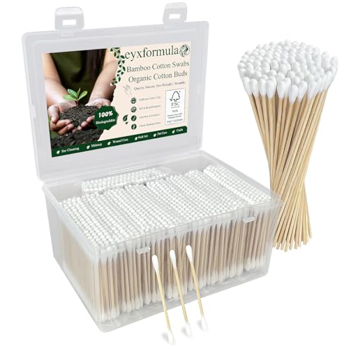 eyxformula 1000 Count Bamboo Cotton Swabs, Soft, Hypoallergenic, Sturdy, 900