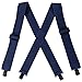 Price comparison product image YYKSYDPT Mens Braces with Very Strong 4 Metal Clips 50 MM Wide Heavy Duty Suspenders X Shape Braces for Motorcycle Trousers (Navy Blue)