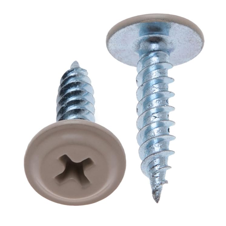 4.2mm x 19mm Self Tapping Phillips Screws for Sheet metal to Wood, Powder-Coated Beige (RAL 1001), Fine Thread, Sharp Tip, Wafer Head Screw, Galvanized, Indoor & Outdoor Use, 250 pcs - Image 4