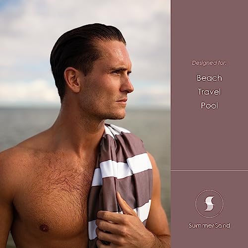 Summersand Microfiber Beach Towel Extra Large (79 X 39.5 In) - Quick Dry, Sand Free - Compact And Lightweight For Travel - Recycled Materials - Travel Bag Incl - Oversized Pool Towel – Dusty Rose #TOP6