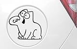 Handgefertigtes Produkt. Lustiger Aufkleber von Simons Cat, für Auto, Van, Boot, Fenster, aus Vinyl