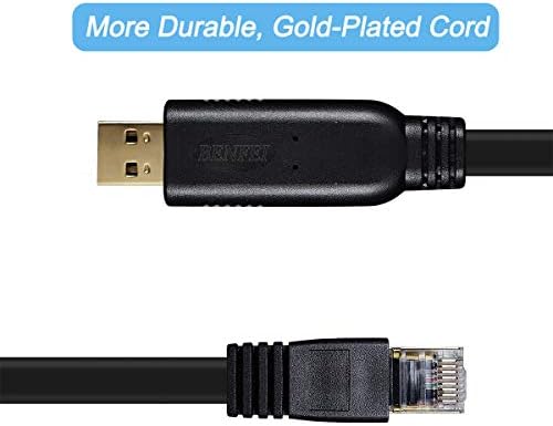 BENFEI USB Console Cable, 1.8M USB to RJ45 Cable Essential Accesory Compatible with Cisco, NETGEAR, Ubiquity, LINKSYS, TP-Link Routers/Switches for Laptops in Windows, Mac, Linux - FTDI Chip