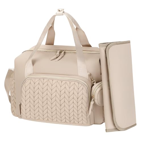 Cozary Sac à Langer Bébé avec Pochette Sucette et Matelas à Langer – Grande Capacité avec 16 Compartiments, Poches Isothermes, Sac Bébé de Voyage avec...