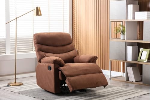 Image of Torque - Valencia 1 Seater Fabric Manual Recliner | Recliner Sofa /Chair for Living Room, Bedroom, Office (Brown) | 1 Year Warranty