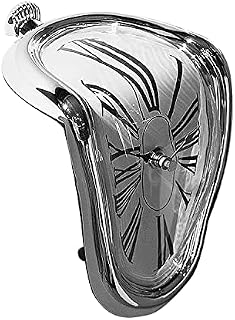 Powerful Novelty Melting Clock, Creative Roman Numerals Wall Clock, Retro Twisted Melted Time Clock for Home Kitchen Office Table Decoration
