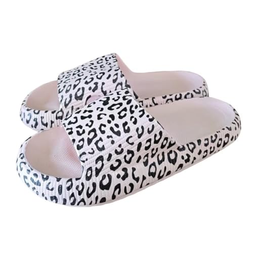 OJXTRDE Unisex Kinder Badelatschen Leopard Wolken Slipper Hausschuhe Jungen Mädchen Flip Flops Sommer Pantoletten Offener Zeh Schlappen Strand Schwimmbad