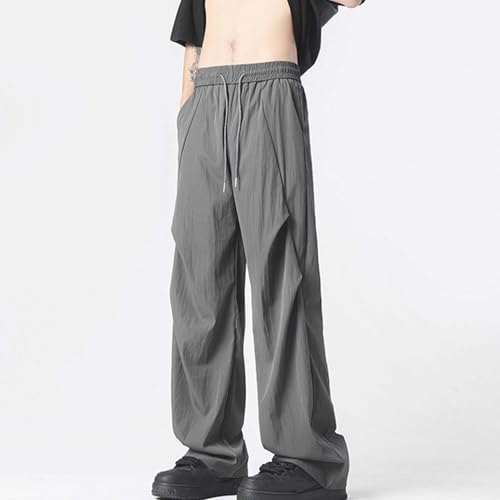 Men's Plus Size Casual Pants Elastic Waist Athletic Trousers with Pockets Lightweight Solid Straight Legs Sweatpants2