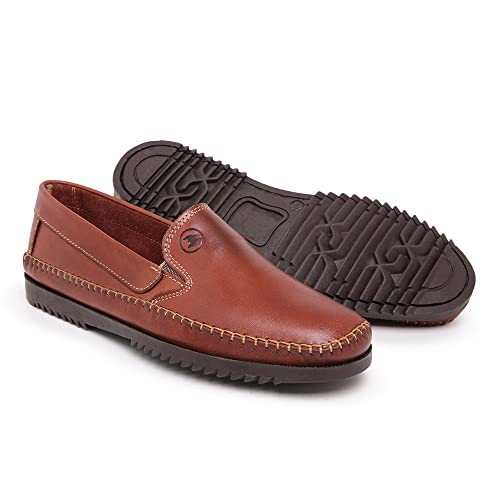 Mocassim Masculino Dockside Confort em Couro Legítimo (38, Pinhão)