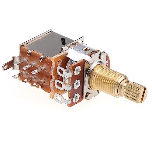 Musiclily Pro Brass Full Metric Sized Control Pots B250K Push/Pull Audio Taper Potentiometers for Guitar(Set of 2) - Image 4