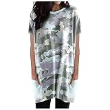 Langarmshirts Damen,T Shirt Damen Grosse Grössen Long Sleeves Shirt Damen T Shirt Damen Long Scooter T Shirt Gentleman Jack T-Shirt Spitzen Top Sexy T Shirt Damen 5XL Pailletten(3-Blau,L)