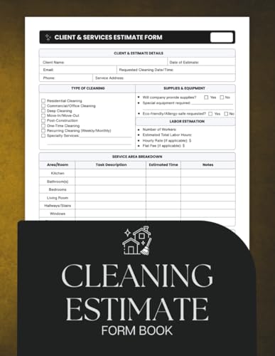 Cleaning Estimate Form Book: Cleaning Estimate Log for Service Quotes and Client Records