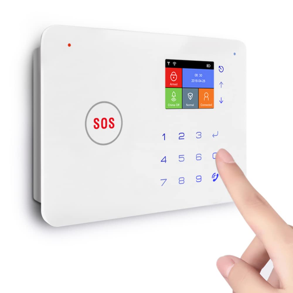 Karlak System alarmowy bezpieczeństwa, zestaw automatyczny, bezprzewodowy wybór GSM + WiFi, system alarmowy dla bezpieczeństwa domu, system alarmowy GSM dla bezpieczeństwa domu, czujnik ruchu, czujnik drzwi/okna, pilot zdalnego sterowania