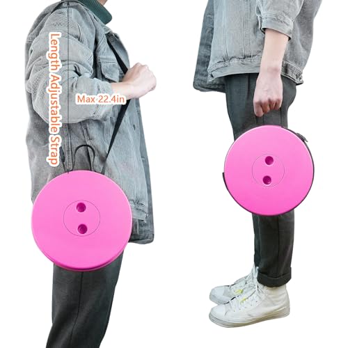 Image of Boreeman Upgraded Folding Stool Lightweight Yet More Sturdy with Load Capacity 400lbs Portable Collapsible Stool for Camping Fishing Hiking BBQ (Pink)
