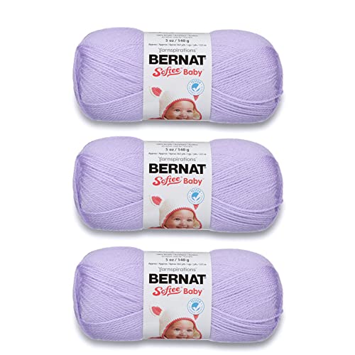 Image of Bernat Softee Baby Soft Lilac Yarn - 3 Pack of 141g /5oz - Acrylic - 3 DK (Light) - 362 Yards - Knitting /Crochet
