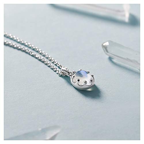 Pendentif Colliers Moonstone Crown Collier Argent Femme Chaîne Clavicule Accessoires