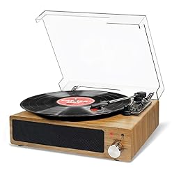 Platine Vinyle, FYDEE Lecteur de Disque Vinyle Bluetooth avec 3 Vitesses 33/45/78 TR/Min et 2 Haut-Parleurs Stéréo… - Les Beatles, Paul McCartney, John Lennon, RIngo Starr, George Harrison