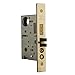 Baldwin 6321.003.R Estate Right Handed Handleset and Knob Entrance Mortise Lock with 2-1/2-Inch Backset and Emergency Egress, Lifetime Polished Brass