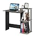 Furinno Efficient Home Laptop Notebook Computer Desk with Square Shelves, French Oak Grey/Black