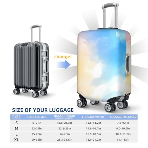 Watercolor Beach Elastic Travel Luggage Cover, Washable Spandex Suitcase Protector, Anti-Scratch Fits 18-32 Inch 6