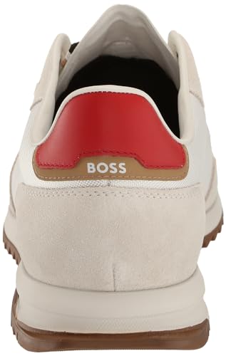 Image of BOSS Men's Zayn Low Profile Suede Leather Two Tone Sneaker