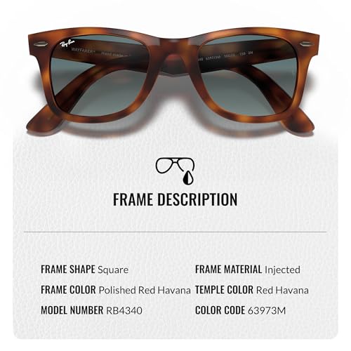 Image of Ray-Ban RB4340 WAYFARER EASE Square Shaped Sunglasses for Men & Women with Official RAYBAN Eyewear Kit