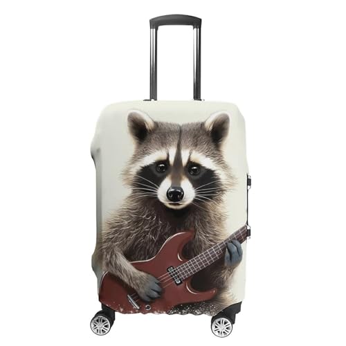 Funny Raccoon Luggage Cover, Washable Elastic Suitcase Cover Protector Fit 18-32 Inch Luggage