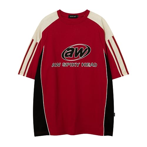 Mens Oversize Graphic Raglan T Shirt Vintage Letter Print