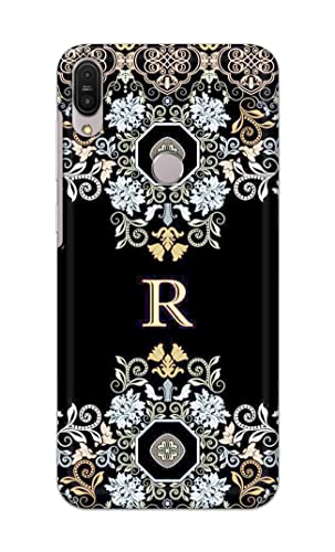 Image of PRINTFIDAA Name II Initial II Letter Floral Pattern Alphabet R Printed Designer Hard Back Case Cover for Asus Zenfone Max Pro (M1) ZB601KL / ZB602KL (5.99 inch) -(TY) MVN1007