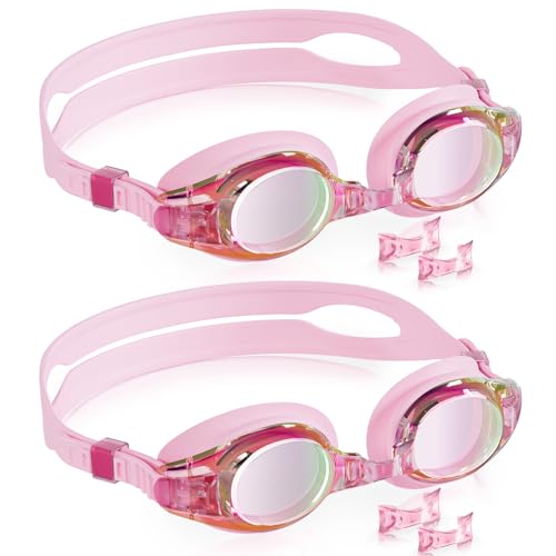 Aegend 2 Pack Kids Goggles, Swimming Goggles for Kids Age 4-16 Boys and Girls Youth, Anti-Fog Waterproof Anti-UV Pool Goggles