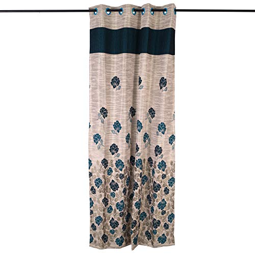 Image of Story@Home Set of 4 Piece Jacquard Multi Eyelet Fancy 7 feet Premium Designer Door Curtains, 84 inch X 46 inch, Green