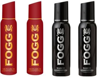FOGG Monarch Body Spary 120ML 2 Pcs & Marco 120ML 2 Pcs Perfume Body Spray - For Men & Women (480 ml, Pack of 4)
