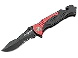 Magnum Fire Chief Taschenmesseraus 440A-Stahl und Aluminium in der Farbe Schwarz-Rot - 27 cm
