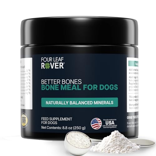 Four Leaf Rover Better Bones Bone Meal for Dogs - Dog Calcium Supplement for Healthy Joints Teeth & Bones - from 100% Grass-Fed New Zealand Beef Bone