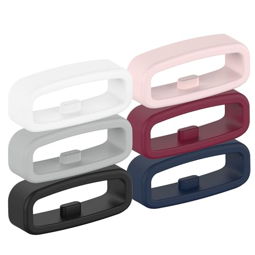 Band Keeper Compatible for Fitbit Charge 6/Charge 5/Charge 4 Loop Holder Fastener Rings Watch Bands Replacement Silicone Connector Strap Security Keeper Rings