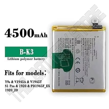 Image of THE BATTERY STORE Original B-K3 Battery for Vivo S1 for Y9s / V1945A /V1945T /1920 /PD1945F / EX 1920 20 / /Y9S, S1 Pro, 1920, Y9S Battery with 1 Year Warranty**** (PPP226)