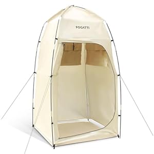 FOGATTI Portable Camping Shower Tent with Floor, 6.9 FT Extra Tall Shelter with 3 Internal Pockets and Carry Bag, Outdoor Privacy Tent for Shower Changing Dressing, Wind-Proof, Oversize, Easy Set Up
