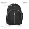 Targus 16 Inch Compact Rolling Backpack, Black - Wheeled Travel Bag Fits Laptops Up to 16